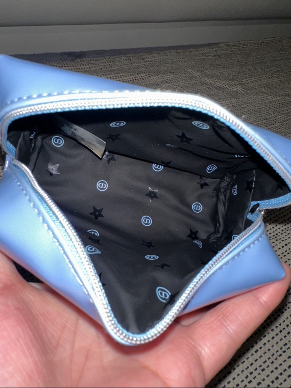 Dior Novelty Glossy Periwinkle Blue Cosmetic Pouch - Picture 7 of 7